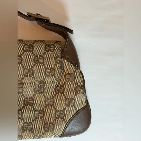 Vintage Gucci, Jackie O Bag GG Supreme Canvas & Brown Leather Bag UNISEX - Picture 8 of 13